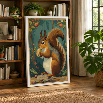 Squirrel with Acorn Vintage - Wrapped Canvas