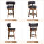 Tabouret de bar et de comptoir pivotant à 360 ° avec garniture cloutée, chaise de bar rembourrée en bois massif pour îlot de cuisine-1599781794-1599781823