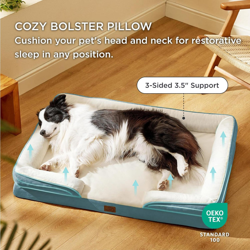 Lit orthopédique pour grands chiens - Grands canapés-lits pour chien lavables, Bleu