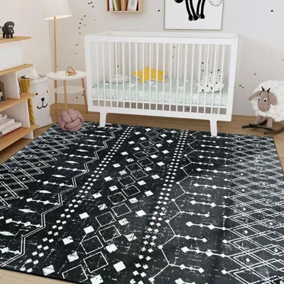 Gingham Shag Area Rug