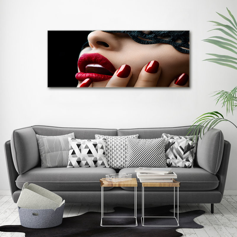 Lace Mask - Print, 50cm H x 125cm W x 2cm D, Canvas