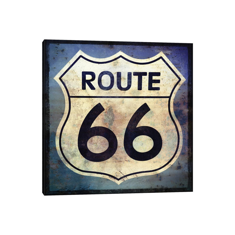 Route 66 Sign by Graffi*Tee Studios - Wrapped Canvas Print, 30.48 cm H x 30.48 cm W