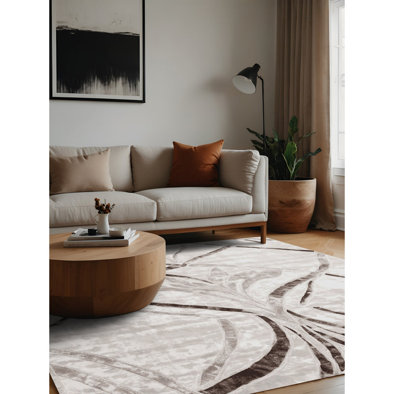 Machine Washable Gray Area Rug, Square 8'