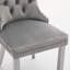 Chaise de salle à manger rembourrée en velours gris American Design