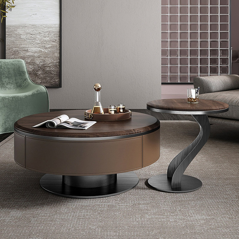 Ensemble de tables basses modernes et minimalistes, H 15,4 po x L 35,4 po x l 35,4 po, Gris
