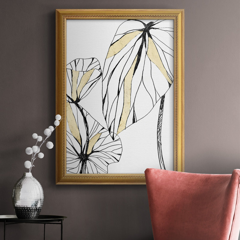 Toile encadrée de qualité supérieure avec encadrement doré II - prêt à accrocher, H 20 po x l 16 po x P 1 po