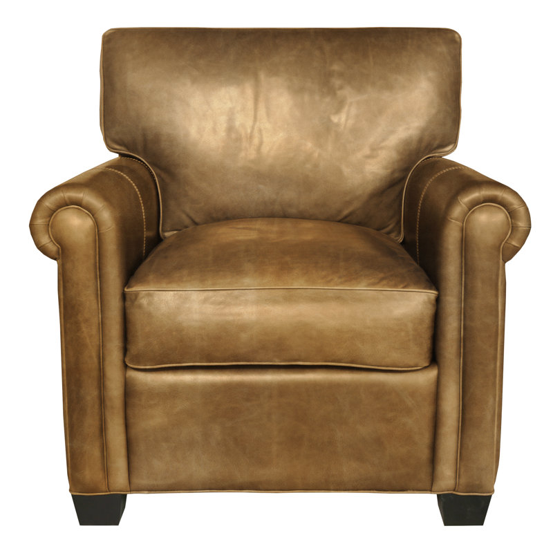 Bordeaux Leather Chair And A Half, Espresso, Chestnut (Cartier)