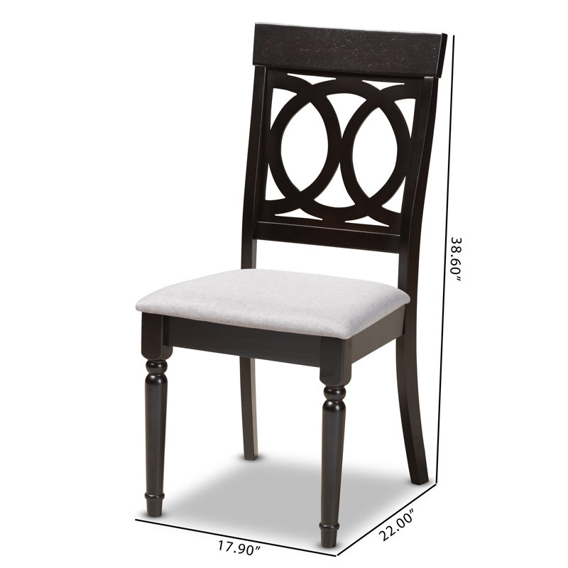 Ingaret 17.9'' H Upholstered Side Chair, Grey, 4, Walnut