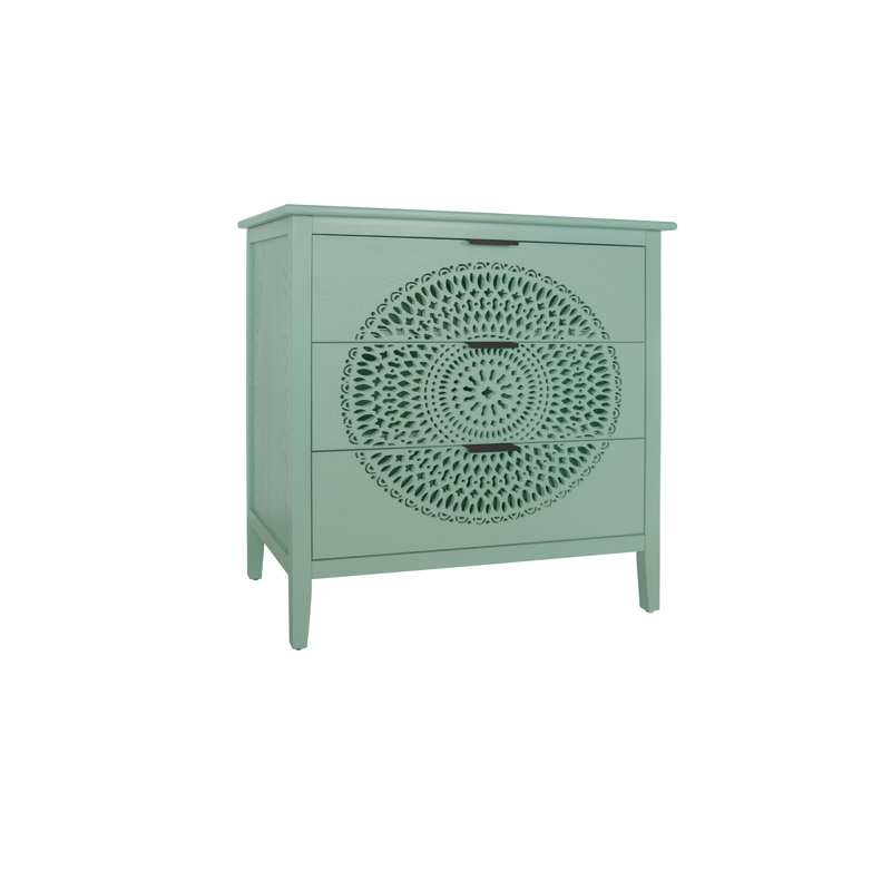 Huertas 31.5'' W 3 - Drawer Dresser, Light Green