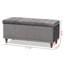 Banc de rangement avec repose-pieds capitonné en tissu gris H 18,58 po x l 41,56 po x P 16,52 po Mosa