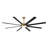 8 Aluminum Blades Industrial Ceiling Fan 3CCT 80inch 6-Speed Reversible Quiet DC Motor , Black and Gold-91132637-95994506
