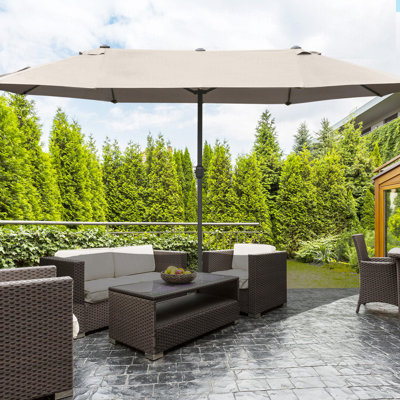 Parasol extérieur rectangulaire en acier de 15 pi Outsunny