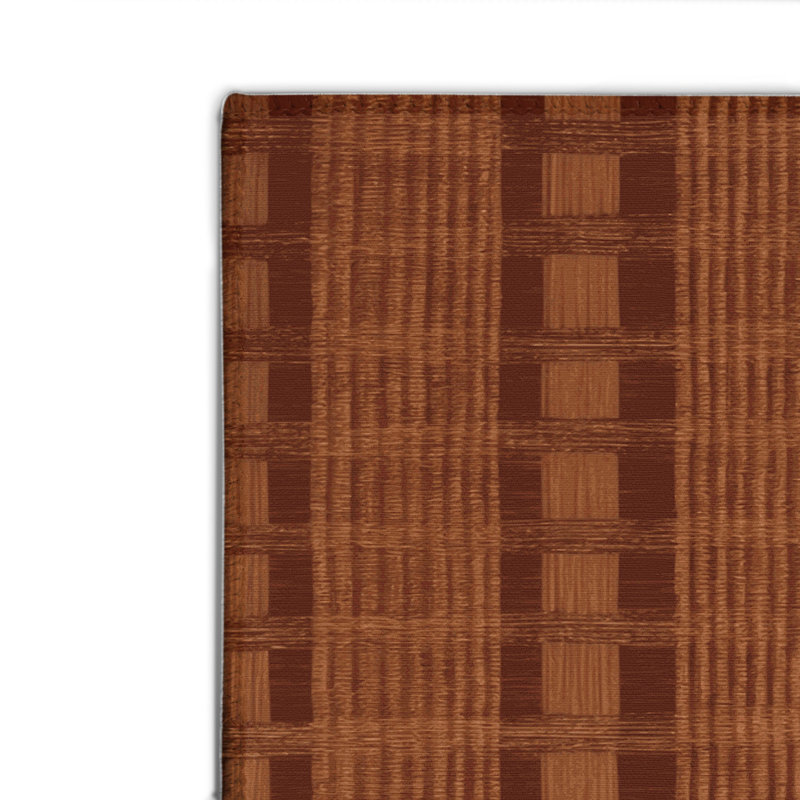 Tapis d'intérieur et d'extérieur à carreaux brun, Rectangle 4pi x 6 pi