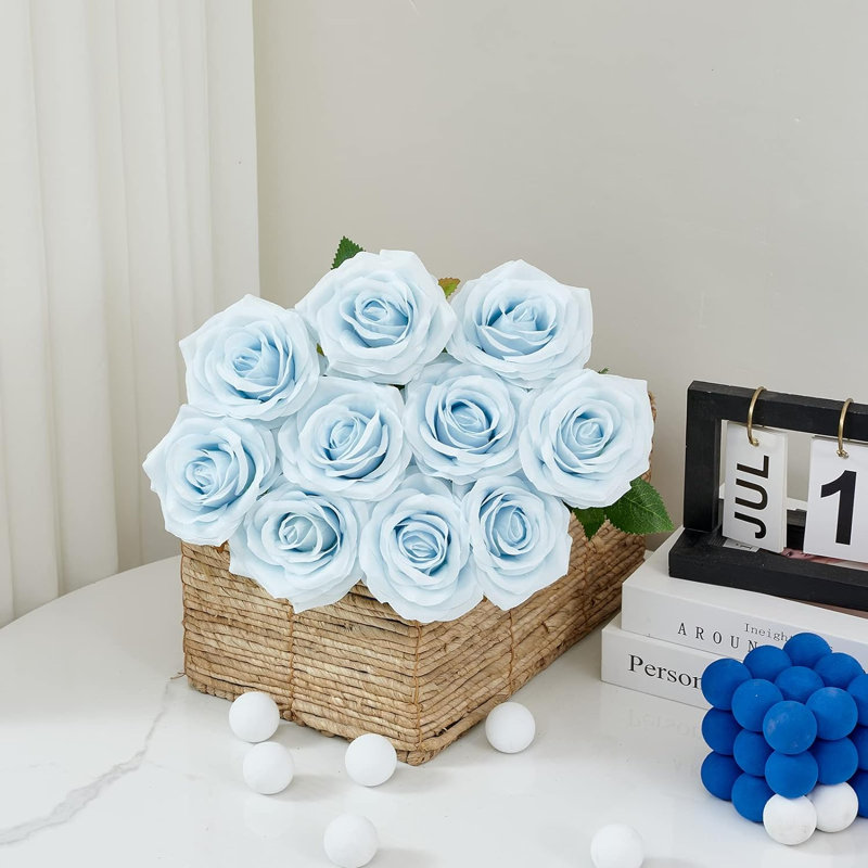 Bouquet de fleurs artificielles 10 pièces, Bleu