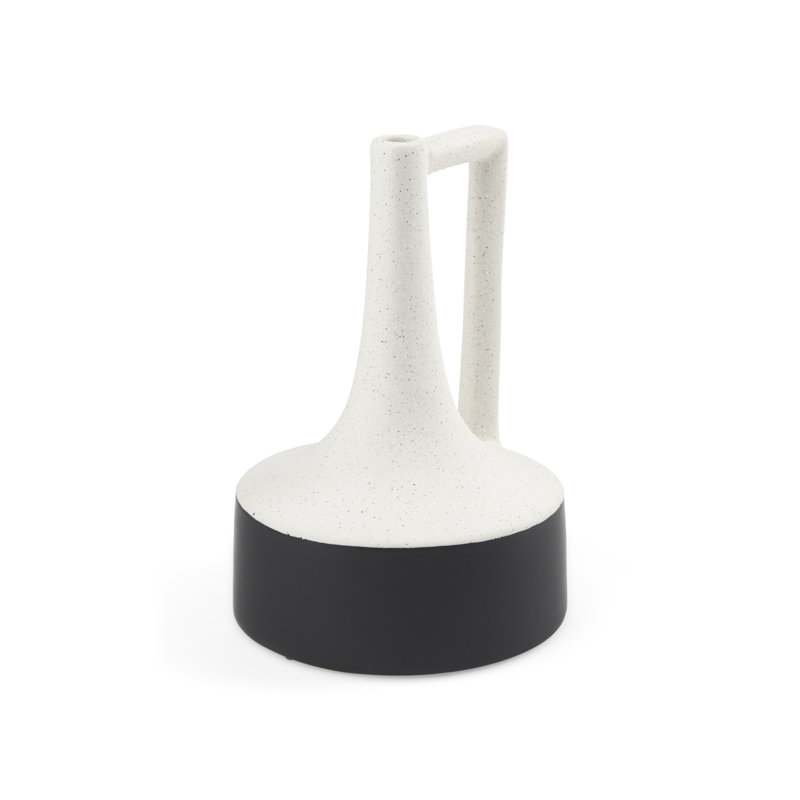 Vase en céramique 10 "noir et blanc