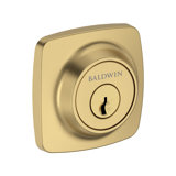 Soft Square Deadbolt Patio Deadbolt in Lifetime (PVD) Polished Brass