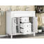 Meuble-lavabo 36 po avec lavabo - armoire blanche moderne 2 portes et tiroirs à fermeture douce Conception pratique de l'équipement et rangement élégant