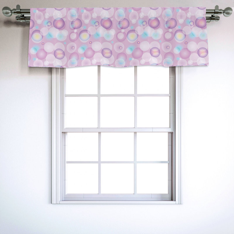 Sateen Geometric Ruffled Window Valance
