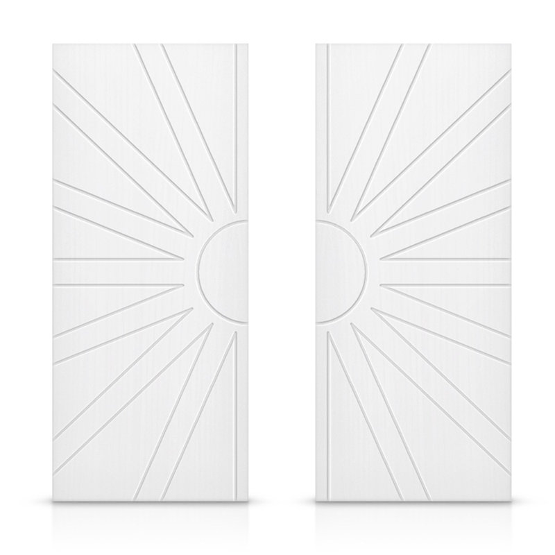 Portes de placard coulissantes à panneaux et en bois, Blanc, 60 po x 96 po