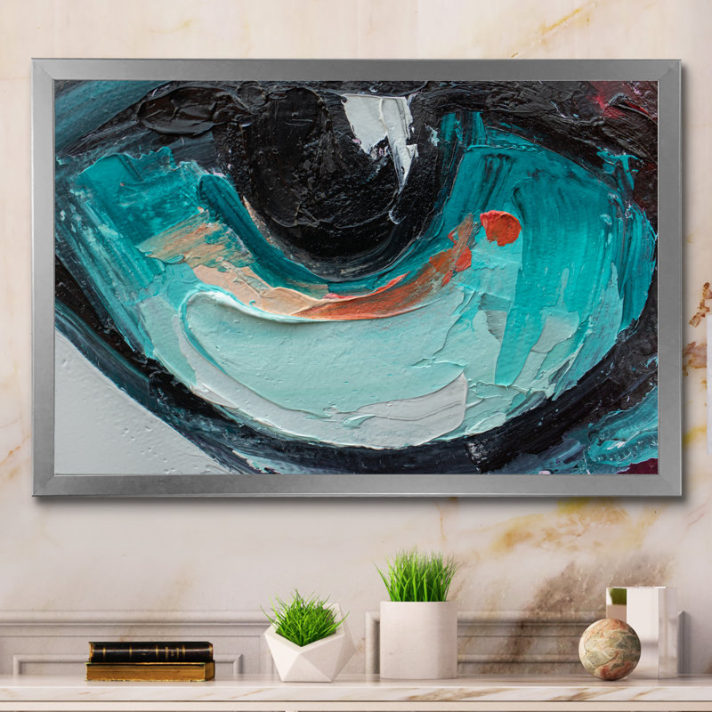 «Turquoise Tiger Eye Stroke Art», reproduction d'art sur toile encadrée, H 8 po x l 12 po x P 1 po