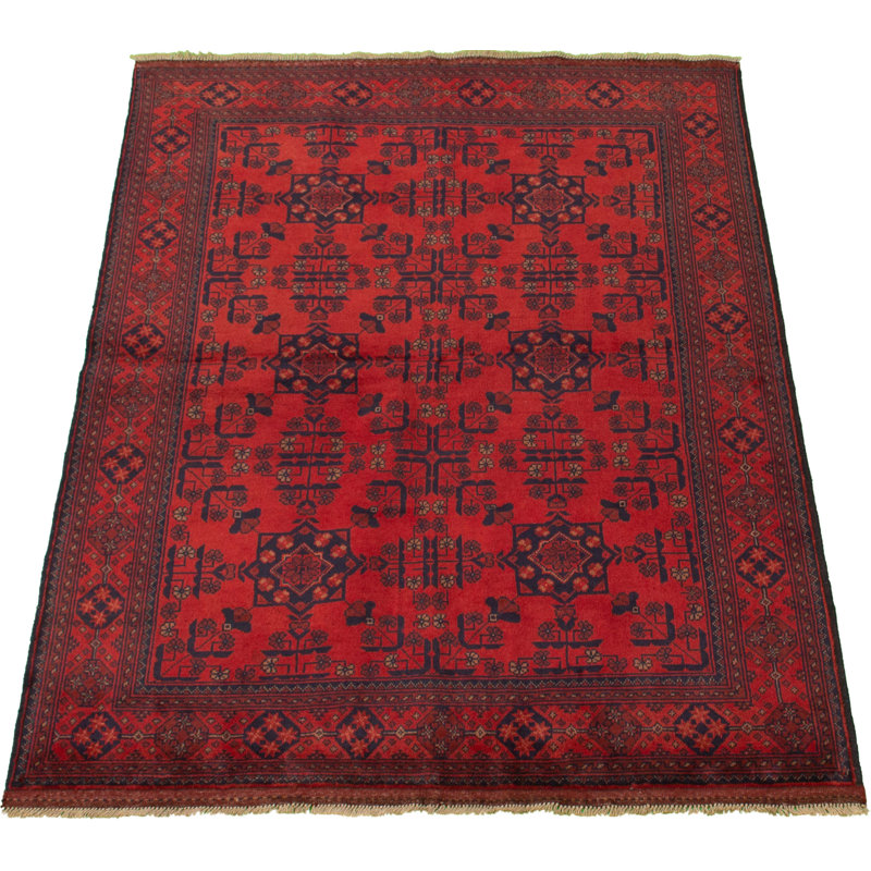 Tapis de zone en laine rouge 4 pi 11 po x 6 pi 5 po the main one-of-kind-noué la 2010s esari turque Allaina
