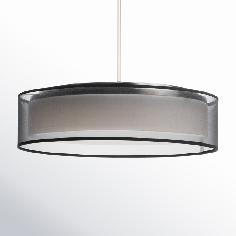 Lustre cylindrique unique à 5 lumières Jessalyn, Nickel satiné noir