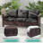 6 Piece Wicker Patio Sofa Set with Ottoman and Square Table-110943094