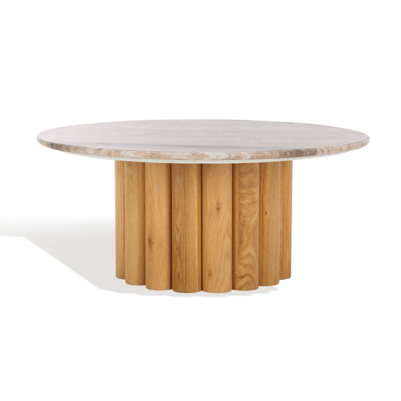 Roxiella Round Coffee Table, Brown, Natural