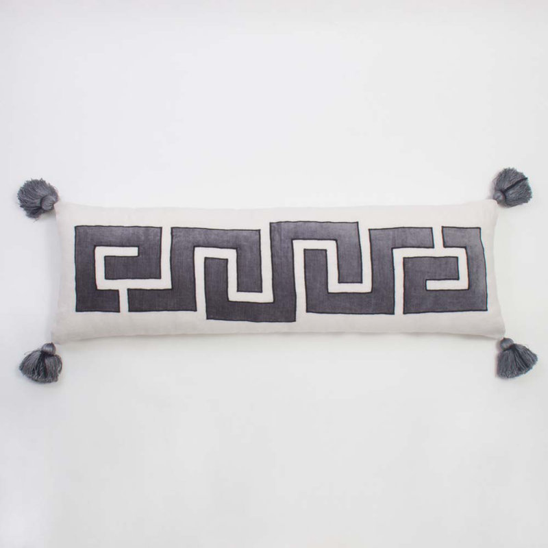 Tate Bolster Pillow Cover & Insert, Steel Blue