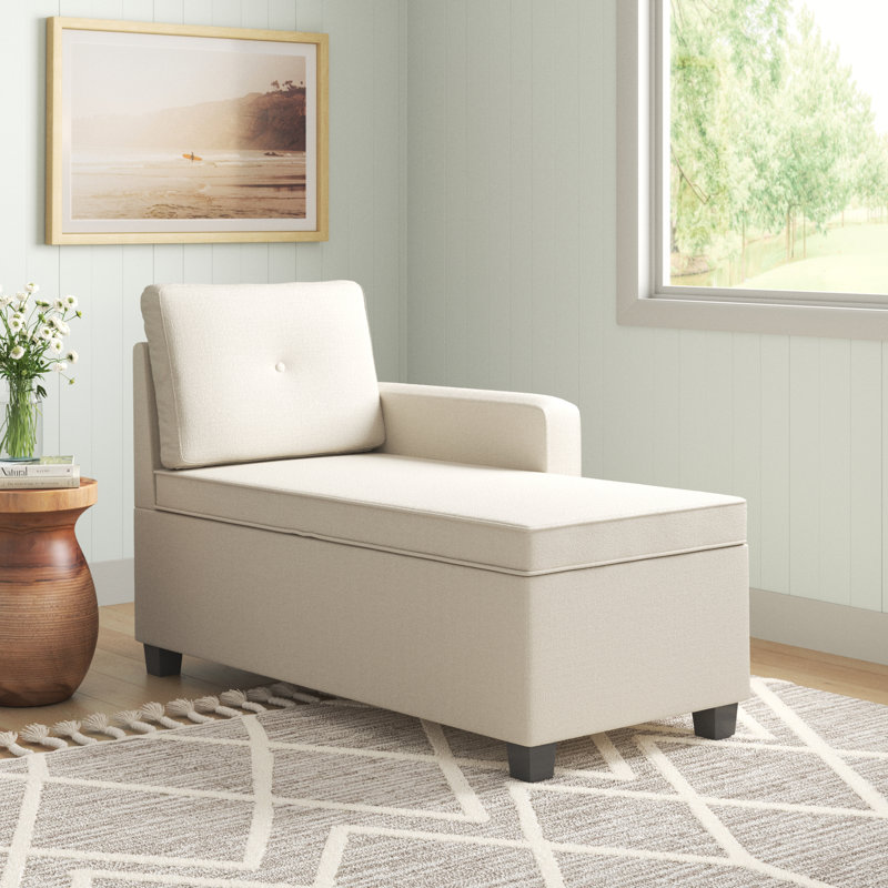 Chaise longue avec accoudoirs encastrés gauche avec rangement Fraley