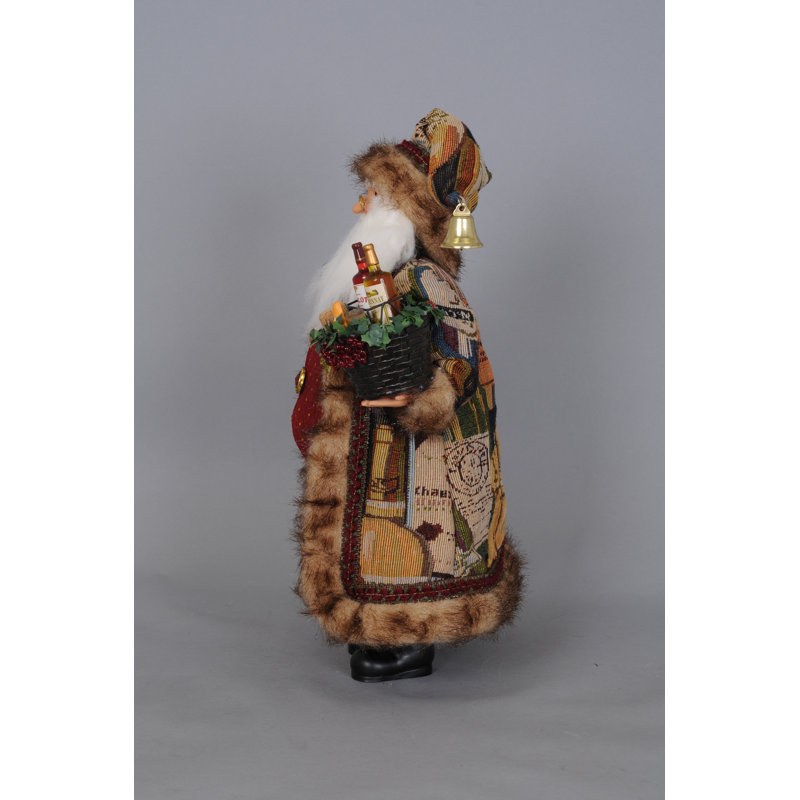 Christmas Basket of Cheer Santa Figurine