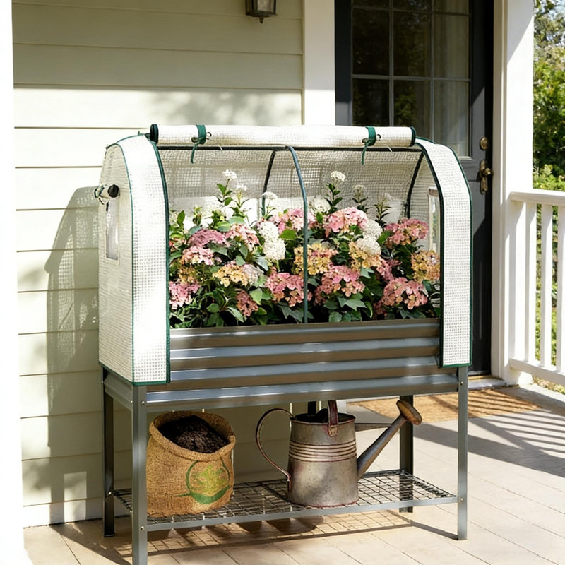 Convenient Flower Boxs,Outdoor Plant Boxs,Raised Garden Bed, Dark Gray