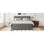 Lit plateforme tapissier avec tête de lit à motif brique, avec gigogne et 2 tiroirs, tissu en lin-842293719-842293713