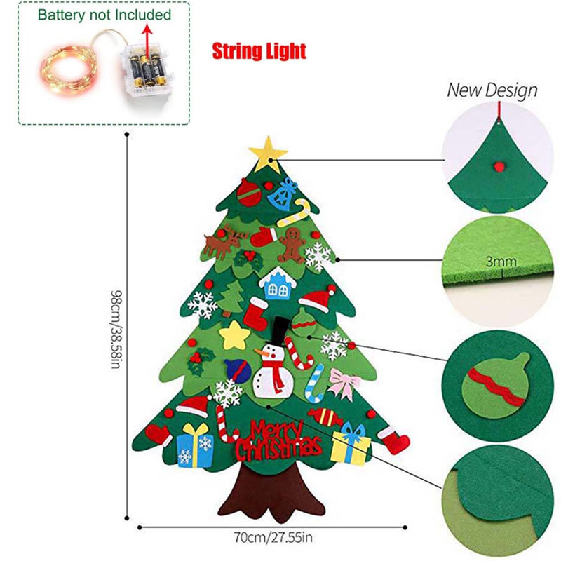 Arbre de Noël en feutre bricolage décoration murale artificielle