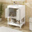 Meuble-lavabo de luxe moderne de 24 po avec lavabo en céramique, meuble de salle de bain avec tablette ouverte et rangement fermé-897825777