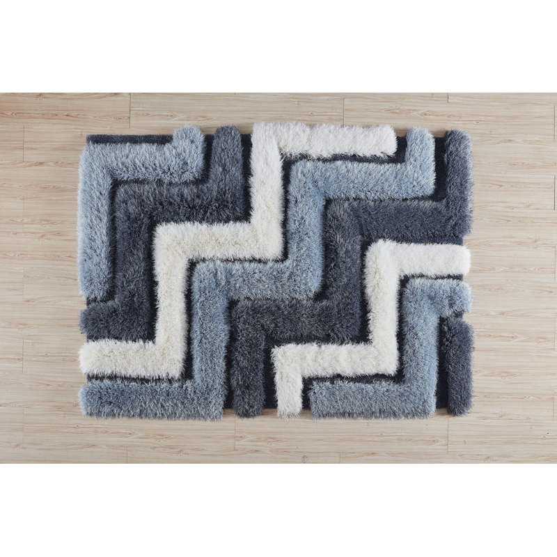 Tapis gris / bleu Barrelville, Rectangle 8 pi x 10 pi