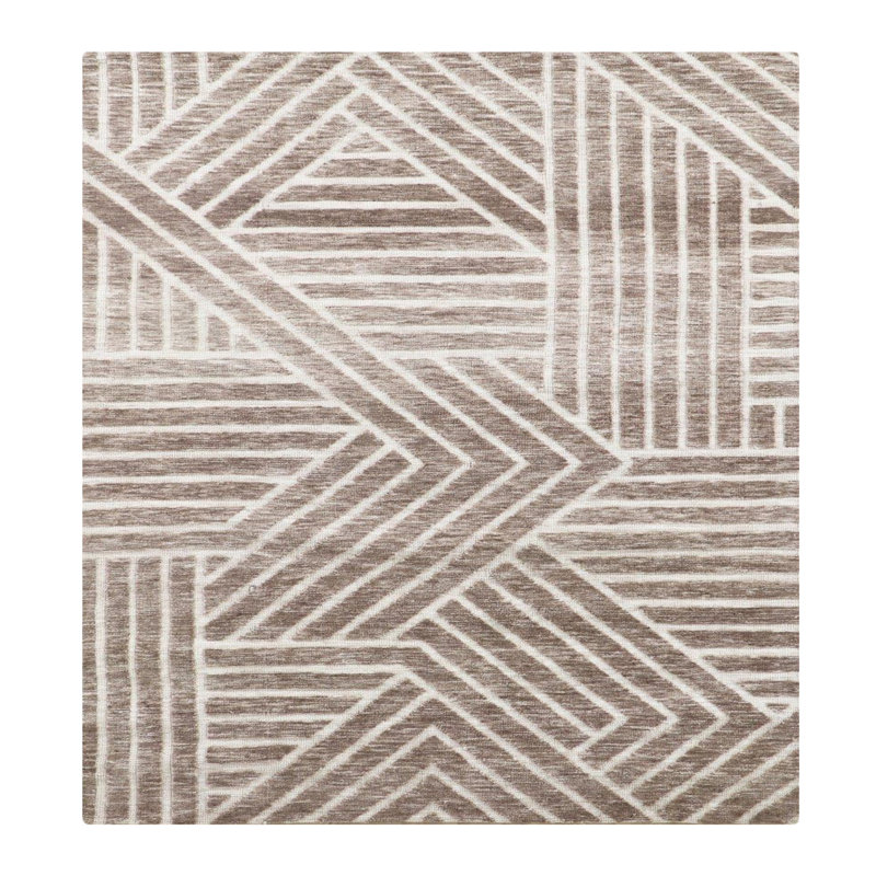 Beige Geometric Boho Farmhouse Soft Pile Boho Minimal Large Area Rug, Rectangle 8' x 10'