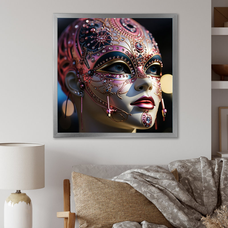 Exquis Portrait of Divine Goddess sur impression sur toile, H 30 po x l 30 po x P 1 po, Cadre simple argenté