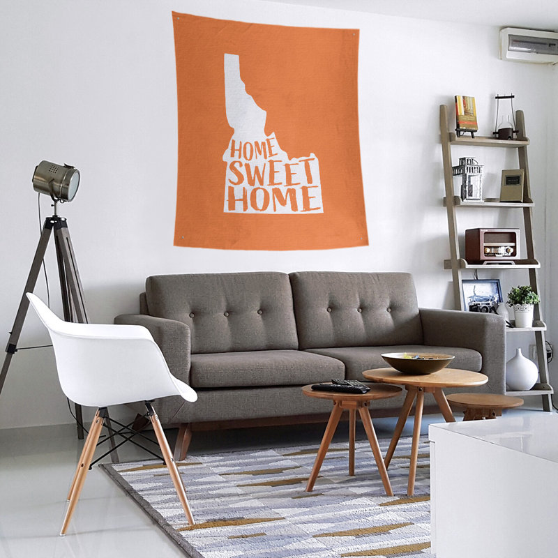 Tapisserie Home Sweet Idaho, H 104 po x l 88 po, Orange