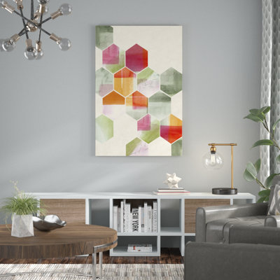 Color Pop Honeycomb I by Grace Popp - Painting on Canvas