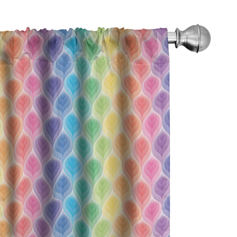 Floral Semi-Sheer Rod Pocket Curtain Panels, 28" x 84"