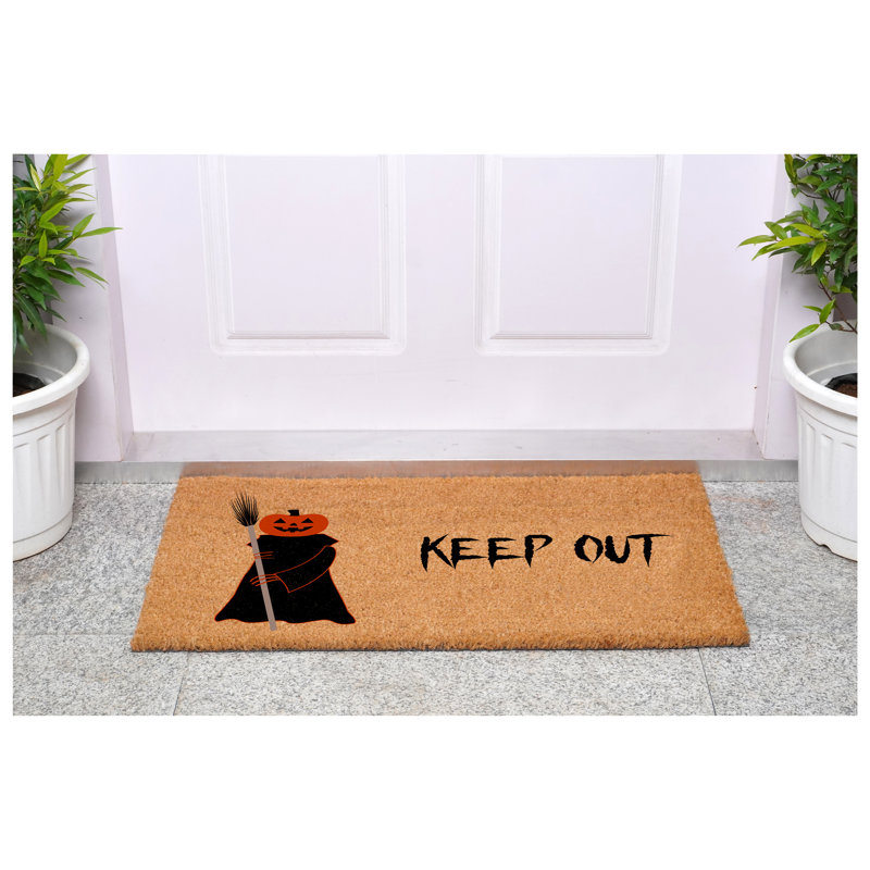 Paillasson Scary Pumpkin Keep Out, L 17 po x L 29 po