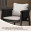 Ensemble de 2 chaises noires en cuir et microfibre