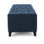 Banc de rangement avec repose-pieds, 51 po, tissu capitonné foncé bleu foncé