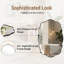 Miroir de salle de bain contemporain ondulé ovale festonné | Cadre en acier inoxydable-33459539-33177308
