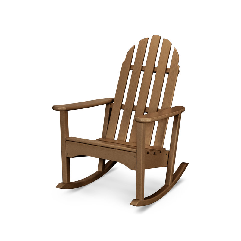 POLYWOOD Classic Adirondack Rocking Chair, Dark Teak