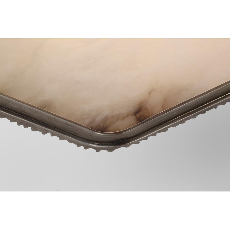 Anne-Marie Barton Fumar 21" Asymmetrical Flush Mount with Alabaster, Ridged Graphite