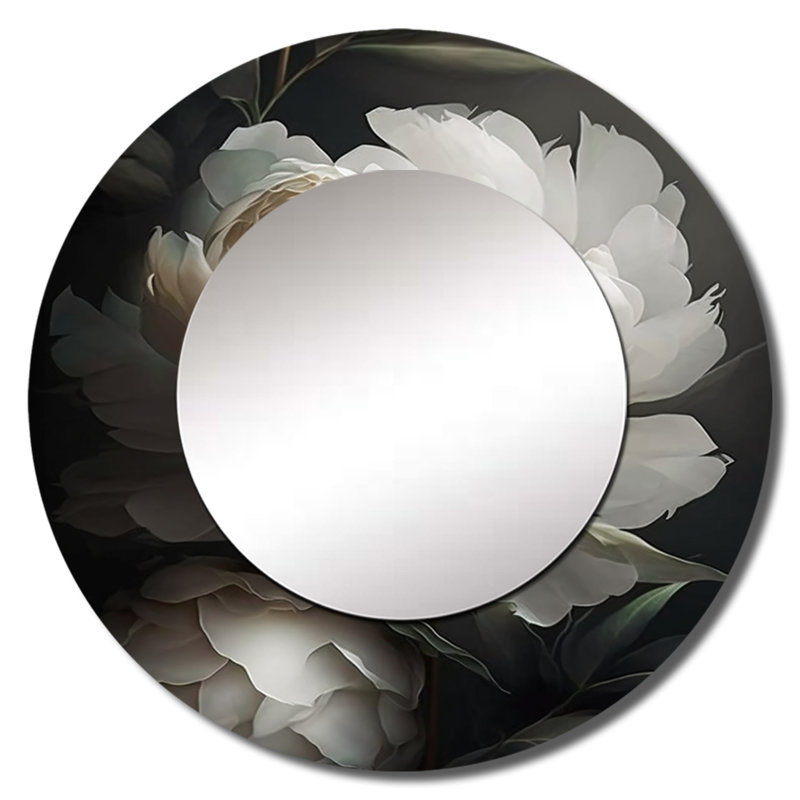 Peony Flower III - Floral Peony Round Mirror Wall Decor_MTMIR59214, 23" x 23"