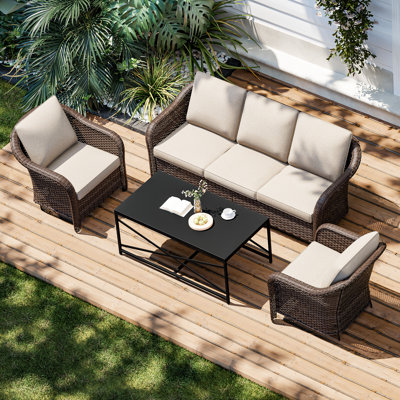 4 Pieces Seating Set With Cushions