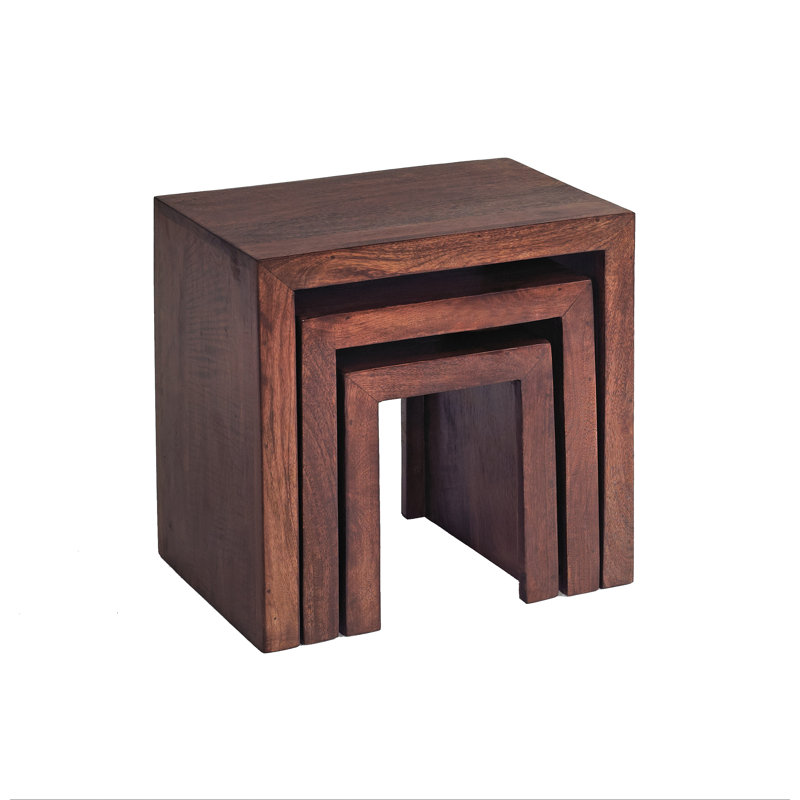 Buchanon Solid Wood Sled Nesting Tables